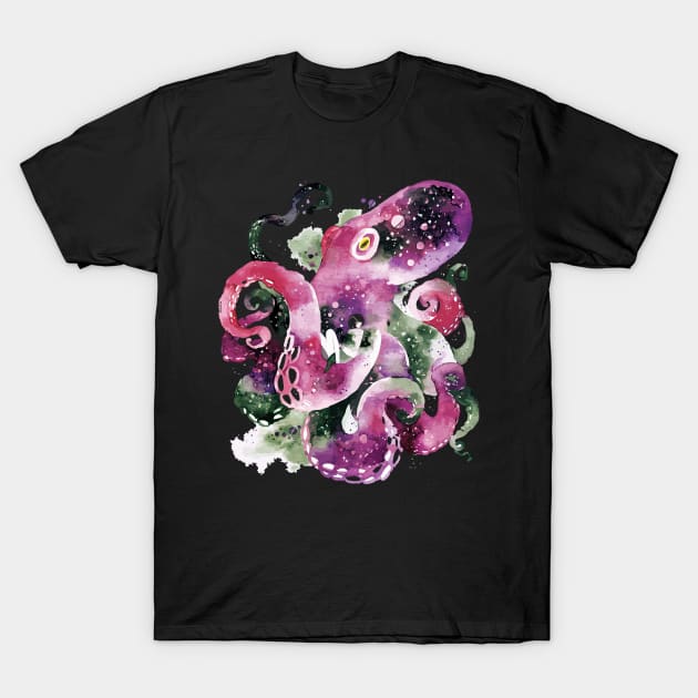 Full Colour Octopus Abstract T-Shirt by Pixel Poetry